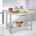 thumbnail image 1 of BeesClover Stainless Steel Work Table 48x30x35 Inch, 2-Shelf Commercial Prep Table NSF for Kitchen Restaurant Food Preparation, 1 of 8