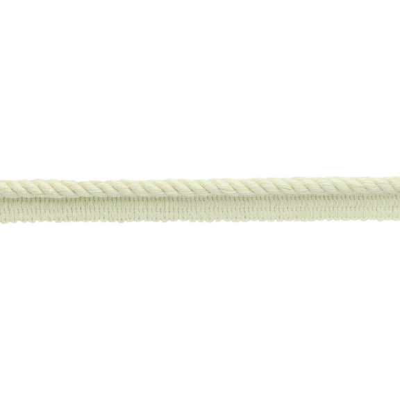 4/16" (0.5cm) Solid Collection Decorative Twisted Rope Cord Trim with Lip # 0025EMPS,, Cream Ivory #A2 (Ivory / Cream) Sold By The Yard (36"/3 ft/0.9m)