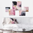 thumbnail image 2 of Designart "Swirls in Gold and Pink Ink II" Abstract Marble Living Room Set, 2 of 5