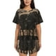thumbnail image 1 of Balery Starry Night Black Sheep Conjunto de Pijama para Mujer con Estampado, Dos Piezas de Manga Corta y Shorts, Ropa de Dormir Suave con Cuello Redondo y Bolsillos-4X-Large, 1 of 6
