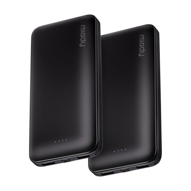 Power Bank Miady 2 unidades 10000 mAh con 3 salidas USB-C