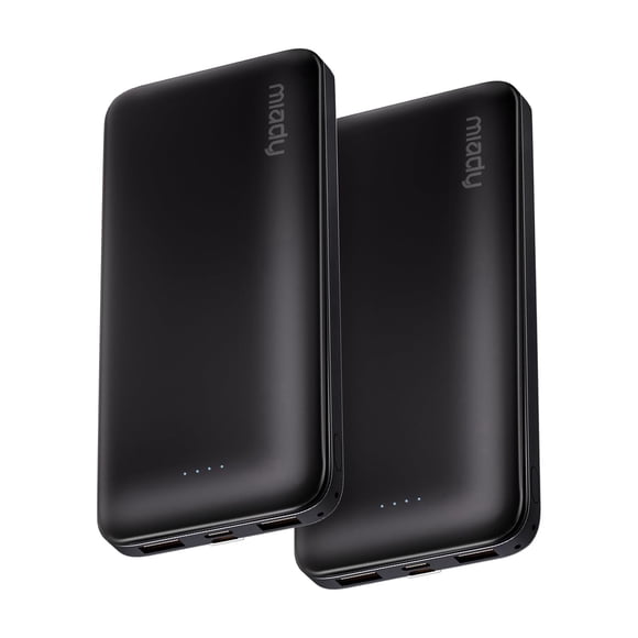 Power Bank Miady 2 unidades 10000 mAh con 3 salidas USB-C