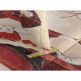 thumbnail image 3 of Ambesonne Cartoon Quilted Coverlet 3 Pcs, Queen Cards, Queen Size, Red Brown Ecru, 3 of 4