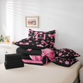 thumbnail image 6 of Erosebridal Girls Cute Bowknot 7pcs Bedding Comforter Set,Pink Loves H Alphabet Queen Bedding Sets For Kids,Reversible black, 6 of 7