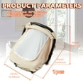 thumbnail image 3 of Pcapzz Baby Car Seat Cover Breathable Soft Infant Car Seat Canopy Cover for Babies with Zippered Mesh Peep Window Outdoor Windproof Stroller Cover for Toddler,Light Khaki, 3 of 11