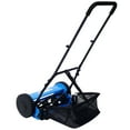 thumbnail image 3 of Ktaxon 14-Inch 5-Blade Push Reel Lawn Mower with Grass Catcher, Blue, 3 of 9
