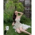 thumbnail image 5 of Irregular Dresses Women Floral Ruffles Sleeveless V Neck Backless French Style Sweet Elegant Dress Party Princess, 5 of 14