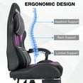 thumbnail image 4 of Hoffree Gaming Chair with Bluetooth Speakers Big and Tall Gamer Chair with Footrest and Massage Game Chair with Lumbar Support and 360-Swivel Seat and Headrest for Adults, 400lbs, 4 of 9