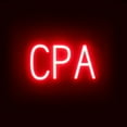thumbnail image 1 of SpellBrite CPA LED Sign for Business. 13.5" x 6.3" Red CPA Sign Has Neon Sign Look With Energy Efficient LED Light Source. Visible from 500+ Feet, 8 Animation Settings., 1 of 4