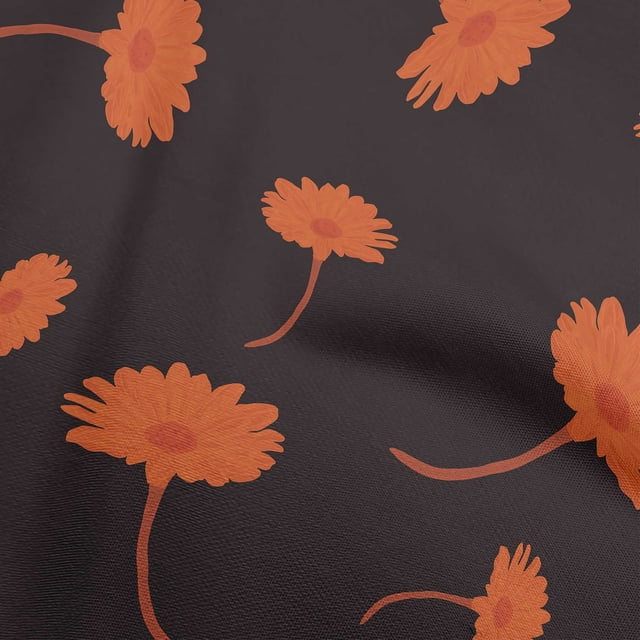 oneOone Viscose Chiffon Orange Fabric Floral Sewing Craft Projects Fabric Prints By Yard 42 Inch Wide