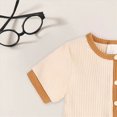 thumbnail image 6 of CAUYDY Preemie Girls Pajamas Spring Summer Newborn Clothes for Boys Baby Short Sleeve Jumpsuit Unisex Infant One-Pieces 0 3 6 9 Months 1T 2T Sizes 3-6 Months,Beige, 6 of 9