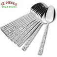 thumbnail image 4 of VeSteel Silver Hammered Stainless Steel Dinner Spoons (12 Count), 4 of 6