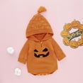 thumbnail image 2 of Likimi Toddler baby Girls Sweater Long Sleeve Print Hooded Pullover Tops Fashion Casual Comfortable Fall Winter Sweatshirt Size 3-6 Months Orange, 2 of 9