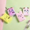 thumbnail image 2 of Cute Cat Plush Notebook For Girls Pendant Keychain Furry Cats Notebook Daily Planner Journal Book Note Pad Stationery, 2 of 4
