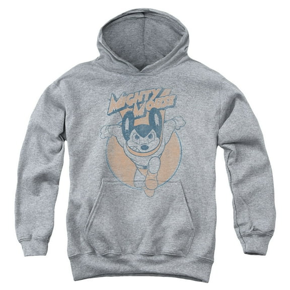 Mighty Mouse Flying With Purpose Youth Pullover Hoodie Sweatshirt Heather