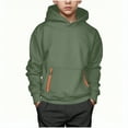 thumbnail image 2 of Tdoqot Boys Trendy Hoodies 2025- Casual Long Sleeve Pullover Kids Sweatshirt Green Size 12, 2 of 4