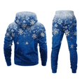 thumbnail image 6 of Mens Brushed 2‑Piece Christmas Tracksuit Hooded Pullover Top and Jogger Pants Winter Casual Athletic Outfit Blue XL, 6 of 7
