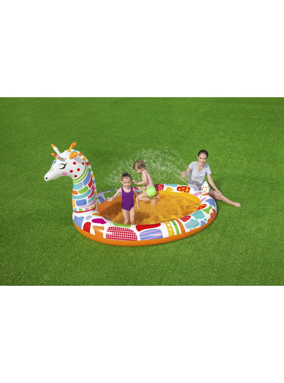 H2OGO! Groovy Giraffe Multicolor Child Inflatable Play Pool with Sprayer, Unisex