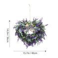 thumbnail image 2 of WRISTBIQUE Hanging Artificial Lavender Wreath Purple Plastic Door Decoration 40.0X36.0X2.4In 1Pack, 2 of 8