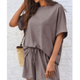 thumbnail image 5 of Womens Lounge Sets Two Piece Set Summer Outfits 2 Piece Pajama 3/4 Sleeve Oversized Tshirts Elastic Waist Short, 5 of 5
