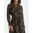 thumbnail image 4 of Time and Tru Women's High Neck Tiered Midi Dress, Sizes XS-XXXL, 4 of 5