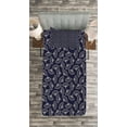 thumbnail image 3 of Ambesonne Geometric Quilted Bedspread Set 2 Pcs, Fan Pattern, Twin Size, Dark Blue Cream, 3 of 3