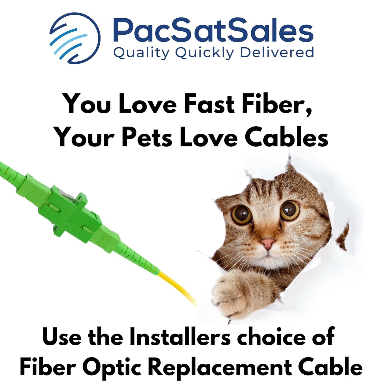 FiberShack Fiber Optic Internet Cable Ethernet Network Cable Type, 65 ft