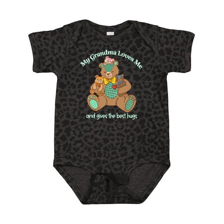 

Inktastic My Grandma Loves Me and Gives the Best Hugs Teddy Bear Gift Baby Boy or Baby Girl Bodysuit