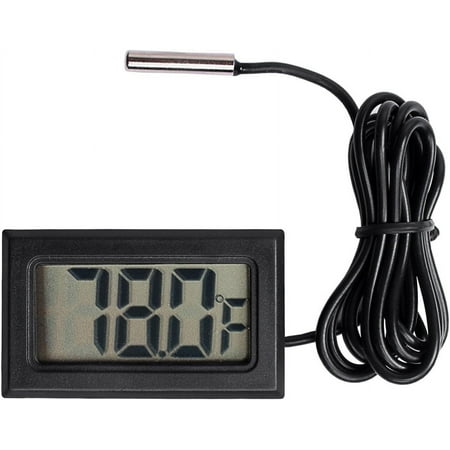 Mini Probe Hygrometer Thermometer, Reptile Aquarium Thermometer Digital LCD Display Indoor Outdoor Humidity Meter Gauge Temperature Monitor Meter for Tank Humidifiers