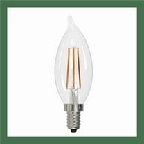 Pack of (4) 5 Watt Dimmable Clear Filament CA10 Candelabra (E12) LED Bulb - 500 Lumens  2700K  and 80 CRI