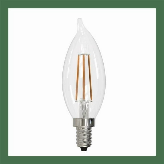 Pack of (4) 5 Watt Dimmable Clear Filament CA10 Candelabra (E12) LED Bulb - 500 Lumens  2700K  and 80 CRI