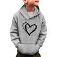 thumbnail image 2 of Chenglor Back To School Kids Hoodies Toddler Girl Long Sleeve Sweatshirts Girls First Day Of School Outfit Clothes for Girls Children's Fashion Clothes (5-6 Years Grey), 2 of 4