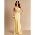 thumbnail image 4 of Yellow V-Neck Lace-Trimmed Backless Maxi Dress For Evening, Parties, And Summer Occasions, 4 of 7