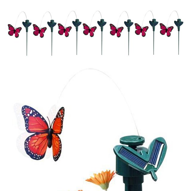 Estacas solares realistas de la mariposa del baile de 7pcs para la decoración del de flores del jardín Macarena Planter estacas falsas de pájaros