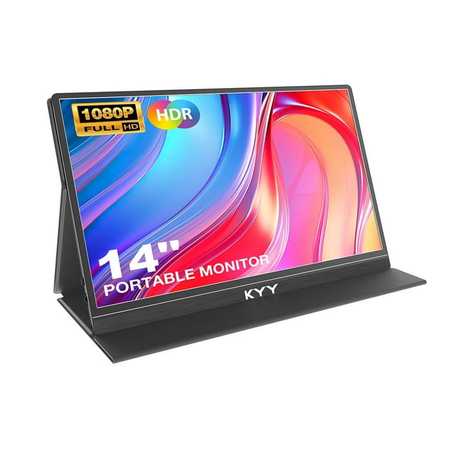 Monitor portátil KYY 14 pulgadas FHD 1080P para computadora portátil y juegos