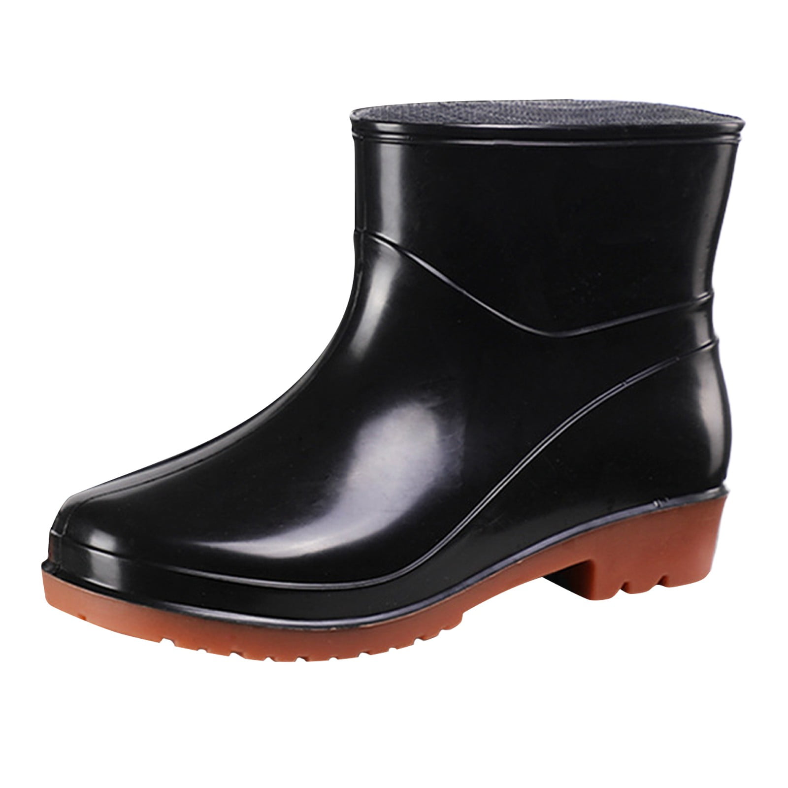 Wyzesi Dress Boots for Women Low Heels Comfortable Short Rain Boots for Womens Ankle Waterproof Rainboot On Garden Boot Ladies Rubber Outside Work
