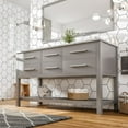 thumbnail image 5 of Eviva Natalie 60" Gray Freestanding Double Sink Bathroom Vanity w/ White Carrara Top, 5 of 5