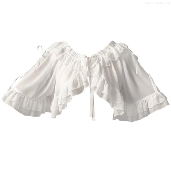 Yvsxxv White Loose Open Front Chiffon Cardigan Wrap Shrugs & Boleros for Summer 1pc
