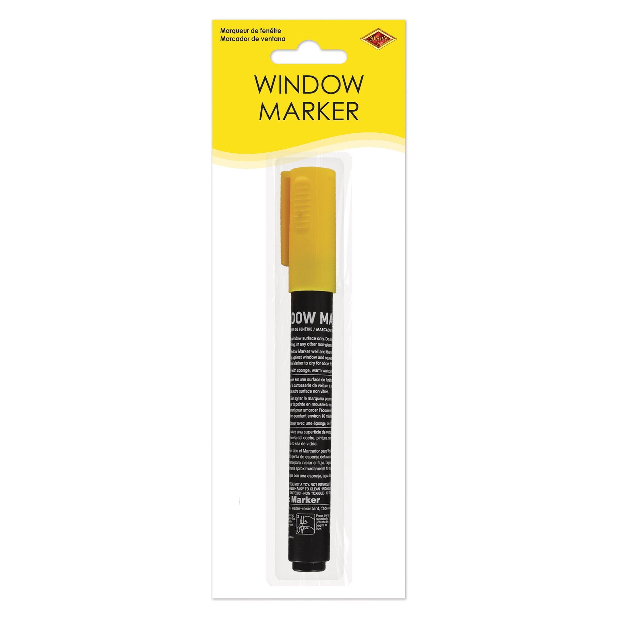 24 Pack Bulk Yellow Window Marker Washable, Non-Toxic & Easy Clean