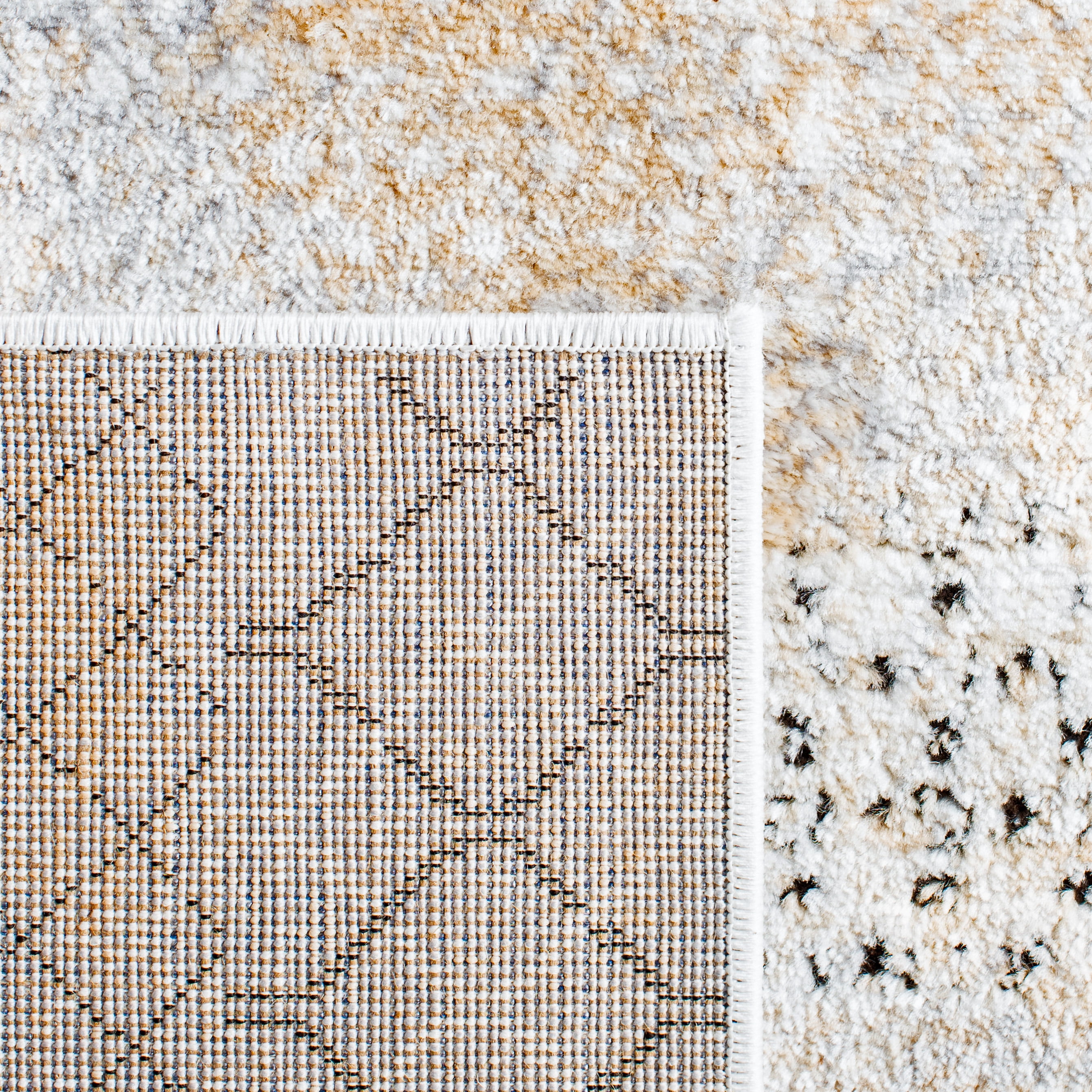 SAFAVIEH Amelia Manuel Geometric Area Rug, Gray/Gold, 5'3" x 7'6"