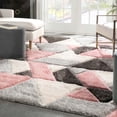 thumbnail image 6 of Well Woven Loecke Blush Triangle Boxes Geometric Thick Soft Plush 3D Textured Shag Area Rug 5x7 (5'3" x 7'3"), 6 of 7