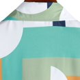 thumbnail image 4 of Camisas De Lino Para Hombre Camisa informal con estampado de hawaii para hombre, blusa de manga corta con cuello vuelto (Mint Green, S), 4 of 7