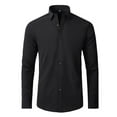 thumbnail image 2 of LEEy-world Mens T Shirt Men's Dress Shirt formal Stretch Frees Long Sleeve Slim Fit Button Shirts for Wedding Mens Tops (Black, 45), 2 of 3