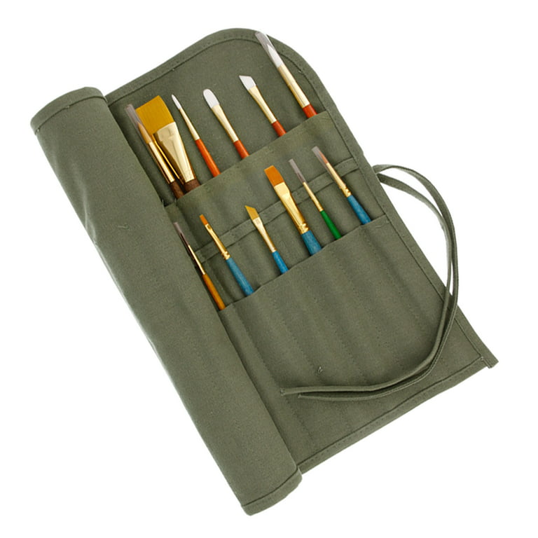 SANDOL Brush Case Art Supply Case Multi Purpose Case Pouch (Black
