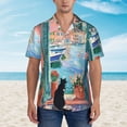 thumbnail image 5 of Picia Coastal Cat By The Window Gentle Cotton Regular Fit Short Sleeve Casual Hawaiian Shirt for Men-3X-Large, 5 of 8