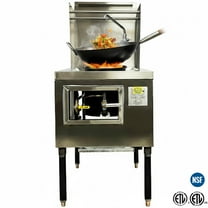 NSF 1-Hole Chinese Wok Range, 13" Ring, LP Gas, Heavy-Duty Stainless Steel, Water-Cooled Backsplash, Made in USA