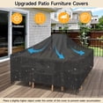 thumbnail image 6 of Dovov Patio Furniture Covers, Waterproof Rectangular Outdoor Furniture Covers Heavy Duty Outdoor Couch Sectional Sofa Set Cover Patio Table Covers with 4 Windproof Buckles, 98"x78"x28", 6 of 8