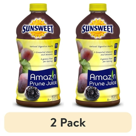 (2 pack) PR Sunsweet AmazIn 100% Juice, Prune, 64 fl oz, 1 Count