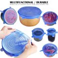 thumbnail image 2 of 6Pcs Reusable Silicone Stretch Lids Wrap Bowl Seal Cover Kitchen Food Storage, 2 of 7