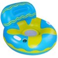 thumbnail image 3 of Flotador de piscina, hamaca flotante, flotadores de playa, hamaca inflable flotante para adultos, con respaldo y reposabrazos tumbona inflable (azul) JM, 3 of 5